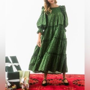 RARE Mi Golondrina Green Maxi Dress